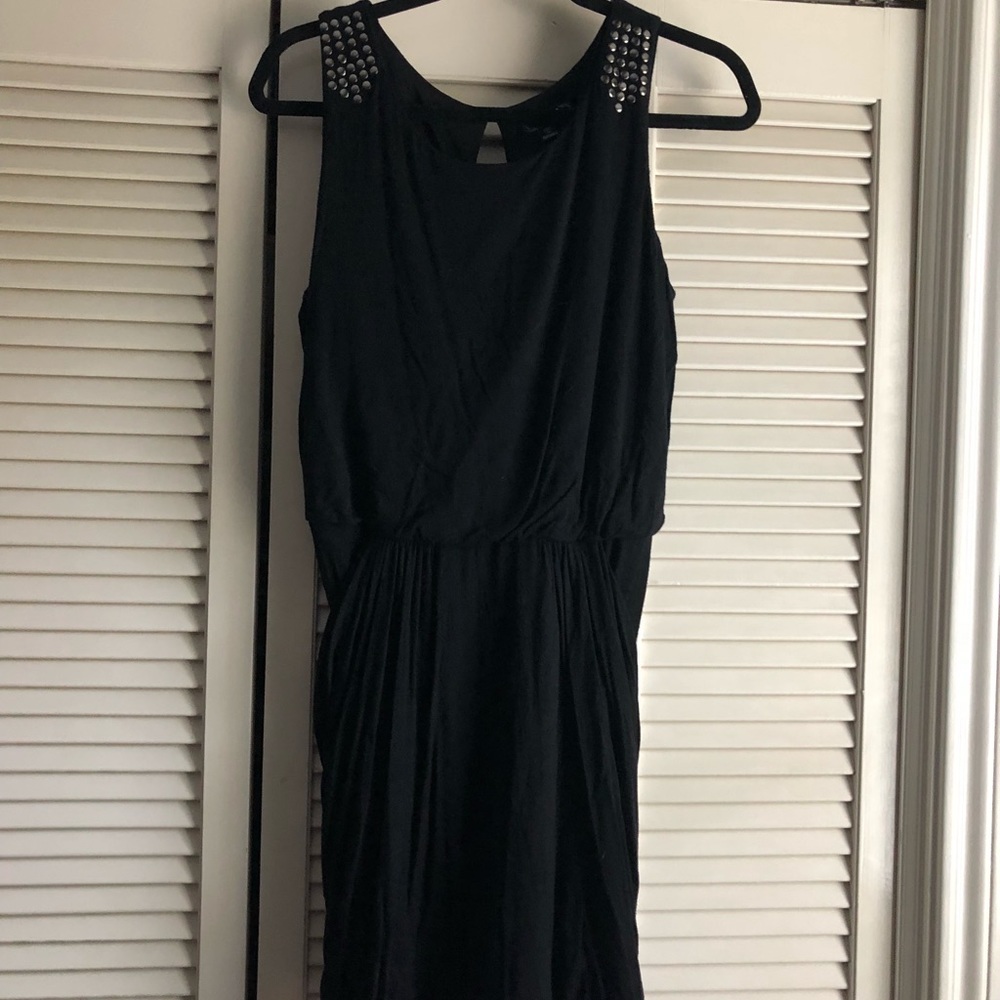 Black dress with studded accents